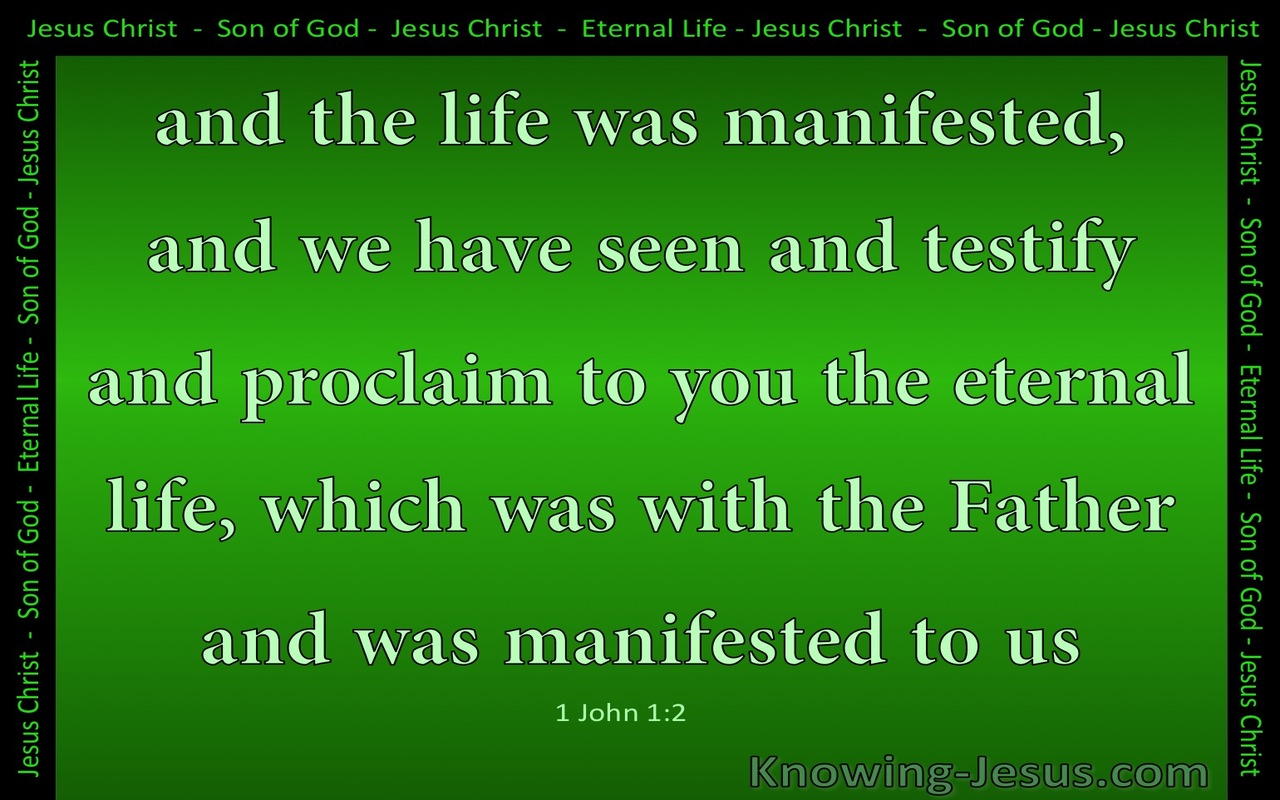 1 John 1:2 The Life Was Manifested (green)